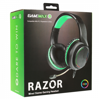 GameMax Razor RGB Gaming Headset and Mic with 5.1 Surround Sound Retail Box - New GameMax Razor RGB Gaming Headset and Mic with 5.1 Surround Sound Retail Box - New